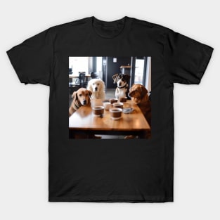 Paws & Sips: A Cozy Canine Cafe T-Shirt